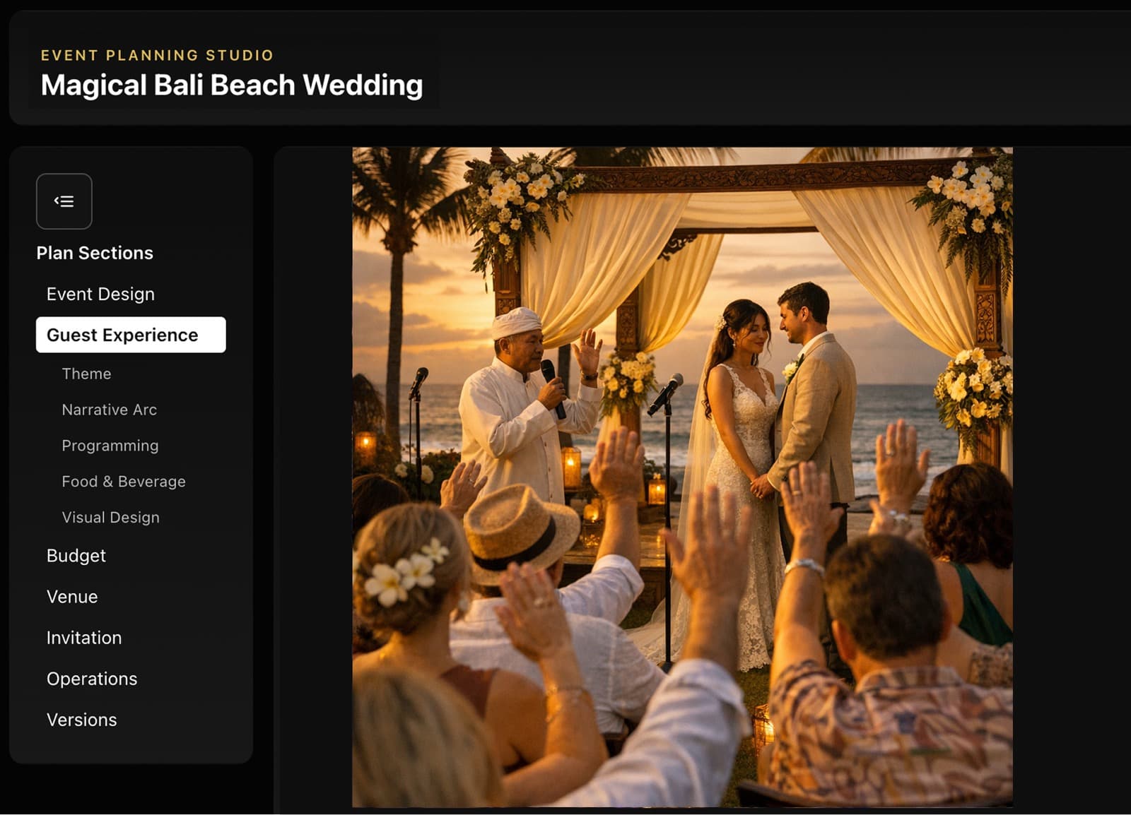 Bali wedding planned with Dream Event AI