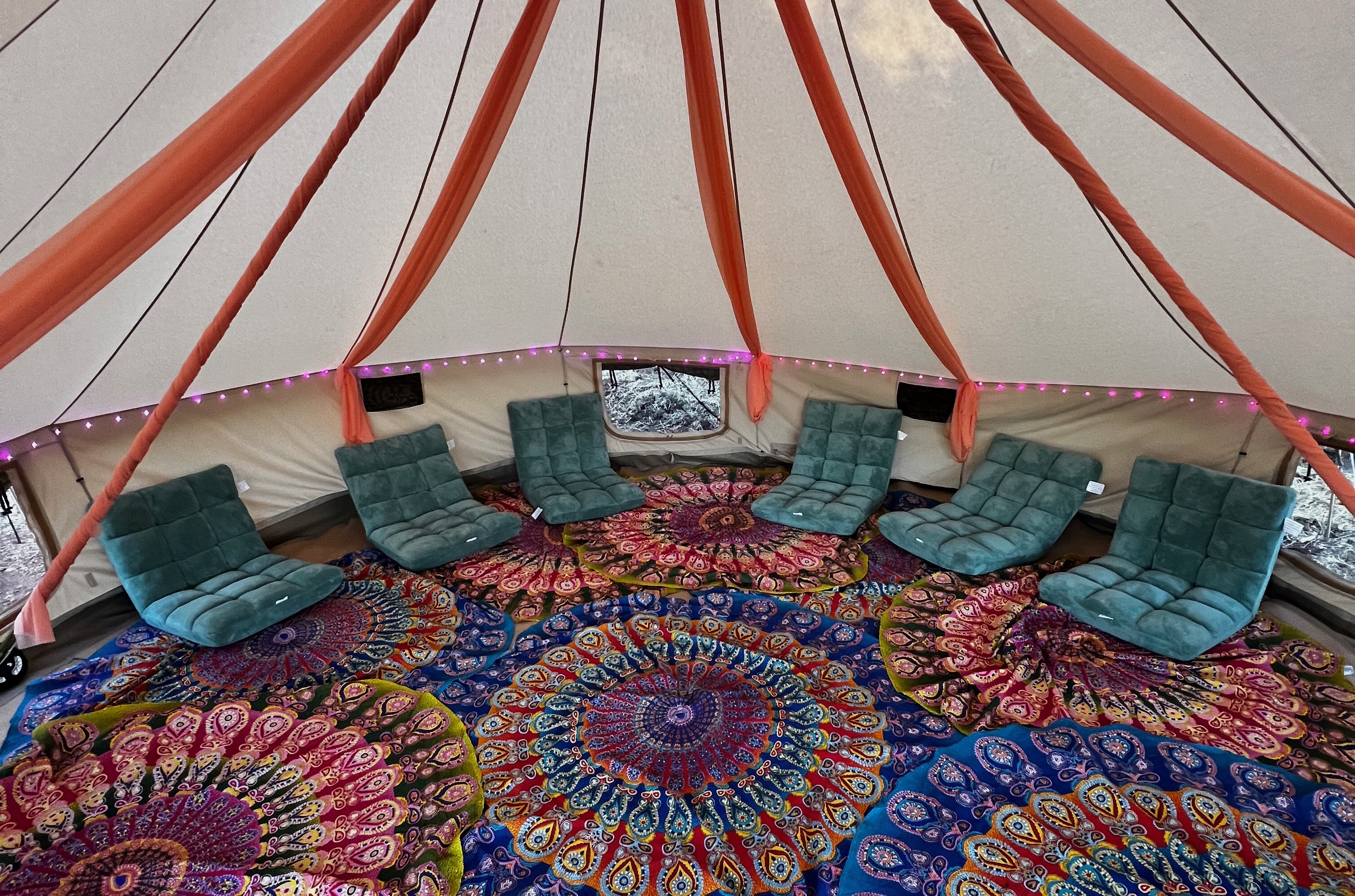 The ceremony tent interior at Fable Sonoma